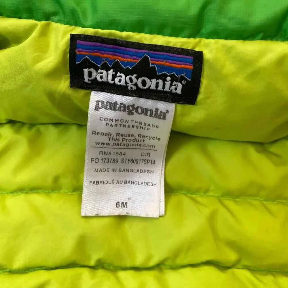🌿Patagonia Nano Puff Baby Green Neon Full Zip Jacket 6M